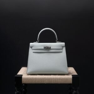 Hermes Kelly 25 08 Bleu Pale Epsom PHW