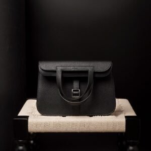 Hermès Halzan 25 89 Black TC PHW